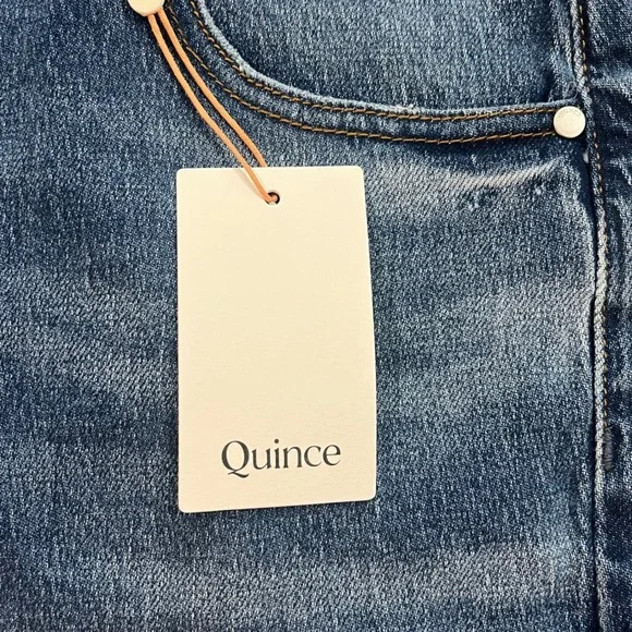 Quince Comfort Stretch Barrel Jeans Blue Organic High Rise Women's 31 32x28 - Picture 3 of 9